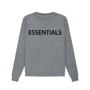 Essentials Overlapped Gray SweaterESS2202